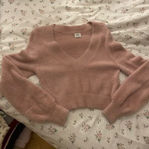 Sunday Best fuzzy “cashmere” long sleeve sweater - light pink